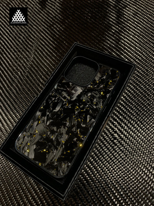 Forged Carbon Phone Case W/ Gold Flakes