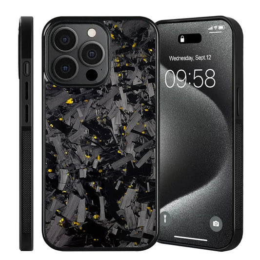 Forged Carbon Phone Case W/ Gold Flakes