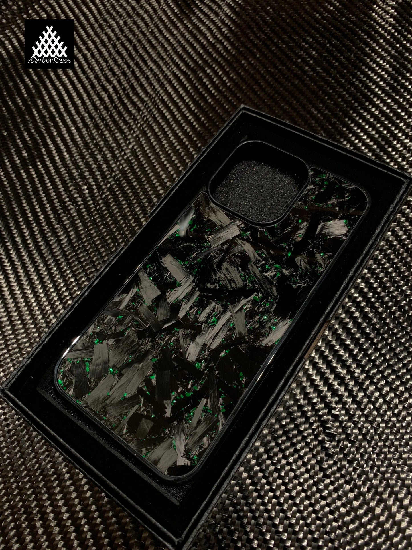 Forged Carbon Phone Case W/ Green Flakes