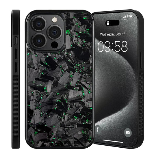 Forged Carbon Phone Case W/ Green Flakes