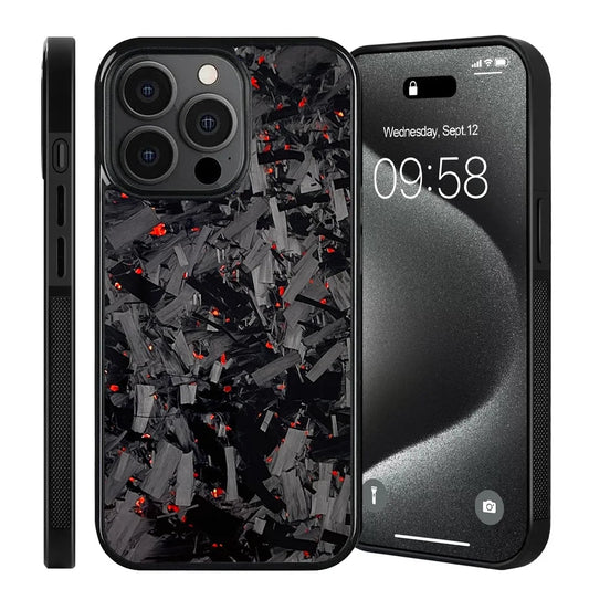 Forged Carbon Phone Case W/ Red Flakes