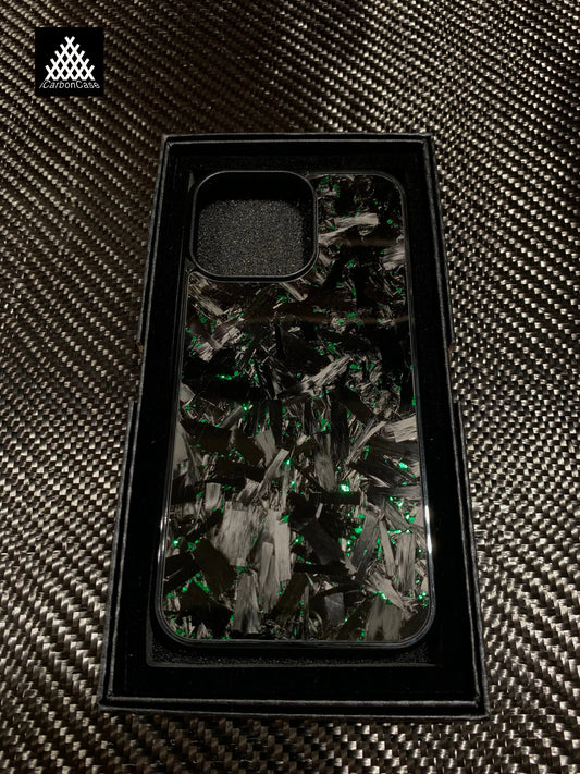 Forged Carbon Phone Case W/ Green Flakes